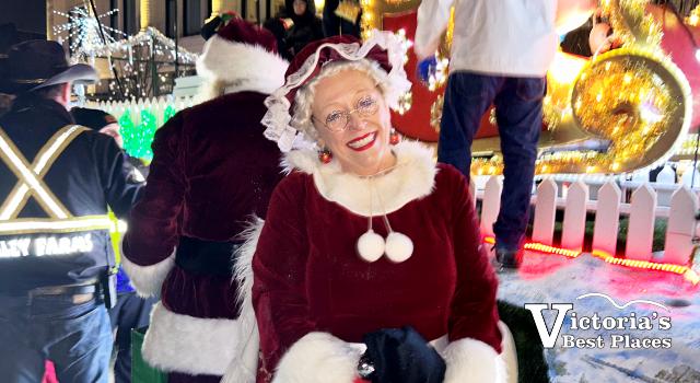 Mrs. Claus at Santa Light Parade